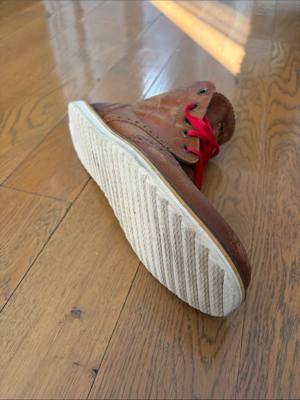 Crevo Brown Chukka Boots with Red Laces